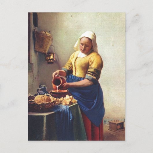 Vermeer van Delft, Jan Milchausgie?ende Magd de M Briefkaart (Voorkant)