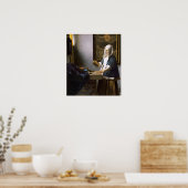 Vermeer: Vrouw houdt een balans Poster (Keuken)