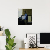 Vermeer - Vrouwen in blauw lezen een brief 1665 Poster (Thuiskantoor)