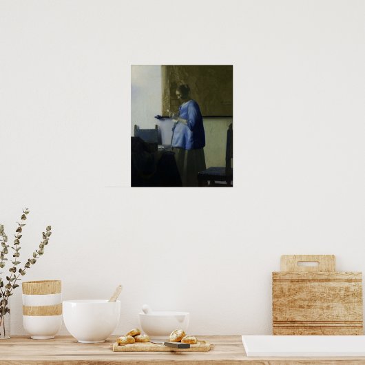 Vermeer - Vrouwen in blauw lezen een brief 1665 Poster (Keuken)