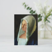 VERMEER'S LADY WEIGHING GOLD BRIEFKAART (Staand voorkant)