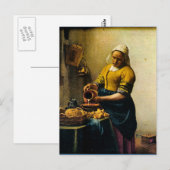 Vermeer's Maidservant Pil Milk (circa 1660) Briefkaart (Voorkant / Achterkant)