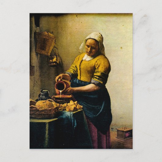 Vermeer's Maidservant Pil Milk (circa 1660) Briefkaart (Voorkant)
