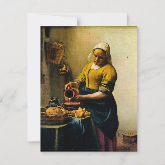 Vermeer's Maidservant Pil Milk (circa 1660) Kaart (Voorkant)