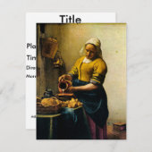Vermeer's Maidservant Pil Milk (circa 1660) Kaart (Voorkant / Achterkant)