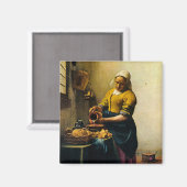 Vermeer's Maidservant Pil Milk (circa 1660) Magneet (Voorkant / Achterkant)