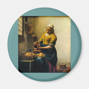 Vermeer's Maidservant Pil Milk (circa 1660) Magneet