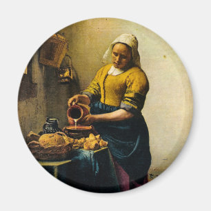 Vermeer's Maidservant Pil Milk (circa 1660) Magneet