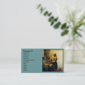 Vermeer's Maidservant Pil Milk (circa 1660) Visitekaartje (Staand voorkant)