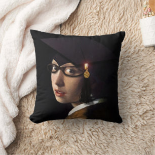 Vermeer's Meisje Afgestudeerd Kussen