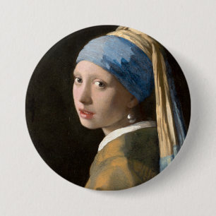 Vermeer's Meisje met de parel Ronde Button 7,6 Cm