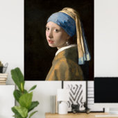 Vermeer's Meisje met een parelaar Poster (Thuiskantoor)