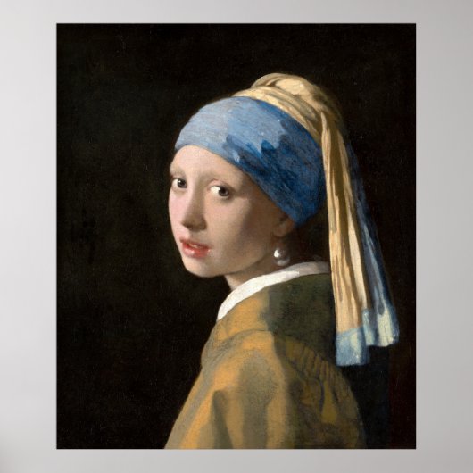 Vermeer's Meisje met een parelaar Poster (Voorkant)