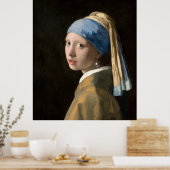 Vermeer's Meisje met een parelaar Poster (Keuken)