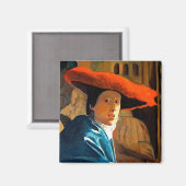 VERMEER'S MEISJE MET HET RODE PET / OUDE MEESTERS MAGNEET (Voorkant / Achterkant)