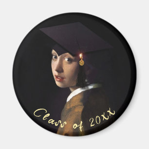 Vermeer's Pearl Girl Afstuderen Magneet