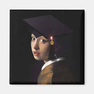 Vermeer's Pearl Girl Afstuderen Magneet