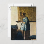 Vermeer's Vrouw in Blauw Leest a Letter ca.1665 Briefkaart (Voorkant / Achterkant)