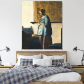 Vermeer's Vrouw in Blauw Leest a Letter ca.1665 Canvas Afdruk (Insitu (Slaapkamer))