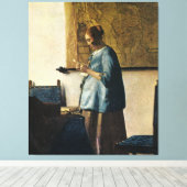 Vermeer's Vrouw in Blauw Leest a Letter ca.1665 Canvas Afdruk (Insitu (Houten vloer))
