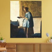 Vermeer's Vrouw in Blauw Leest a Letter ca.1665 Canvas Afdruk (Insitu (Woonkamer))