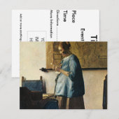 Vermeer's Vrouw in Blauw Leest a Letter ca.1665 Kaart (Voorkant / Achterkant)