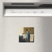 Vermeer's Vrouw in Blauw Leest a Letter ca.1665 Magneet (Insitu (Vaatwasser))