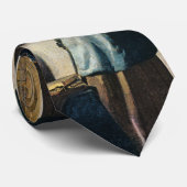 Vermeer's Vrouw in Blauw Leest a Letter ca.1665 Stropdas (Opgerold)