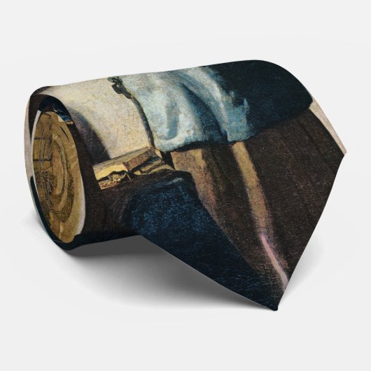 Vermeer's Vrouw in Blauw Leest a Letter ca.1665 Stropdas (Opgerold)