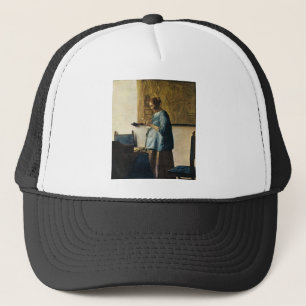 Vermeer's Vrouw in Blauw Leest a Letter ca.1665 Trucker Pet