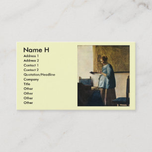 Vermeer's Vrouw in Blauw Leest a Letter ca.1665 Visitekaartje