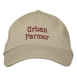 Vermelding Urban Farmer in Maroon Red Geborduurde Pet