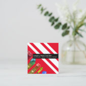 Vermelding van het brandmerken van spuitverfspuite vierkante visitekaartje (Staand voorkant)