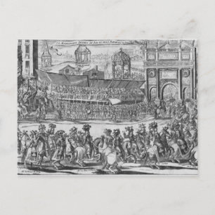 Vermelding van Louis XIV en Marie-Therese Briefkaart