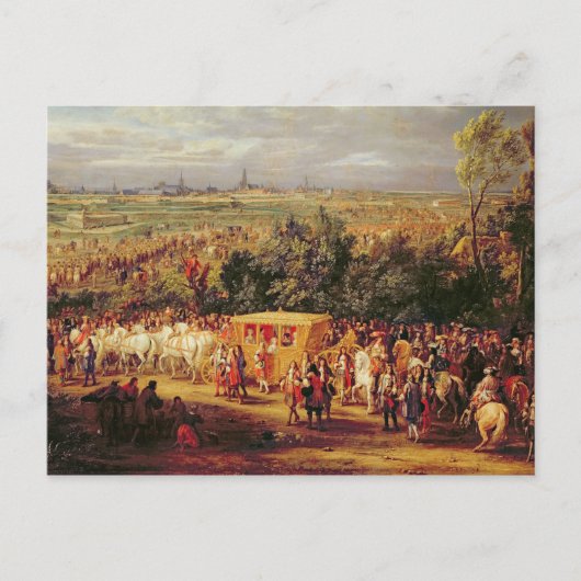 Vermelding van Louis XIV en Marie-Therese van Briefkaart (Voorkant)