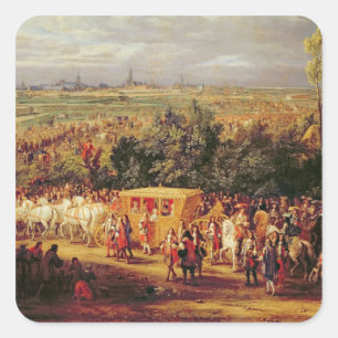 Vermelding van Louis XIV en Marie-Therese van Vierkante Sticker