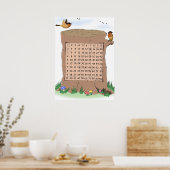 Vermenigvuldigingsnummer in Wild Life Poster (Keuken)