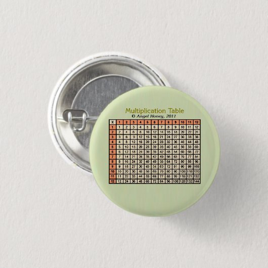 Vermenigvuldigingstabel oranje AH2011 Ronde Button 3,2 Cm (Voorkant /achterkant)