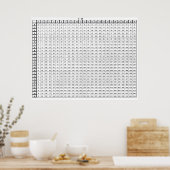 Vermenigvuldigingstabel Poster (Keuken)