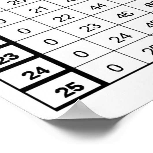 Vermenigvuldigingstabel Poster (Hoek)