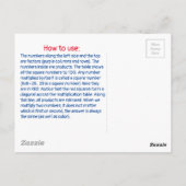 Vermenigvuldigingstabel voor olddocenten briefkaart (Achterkant)