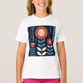 Vermenselijkte bloemen t-shirt