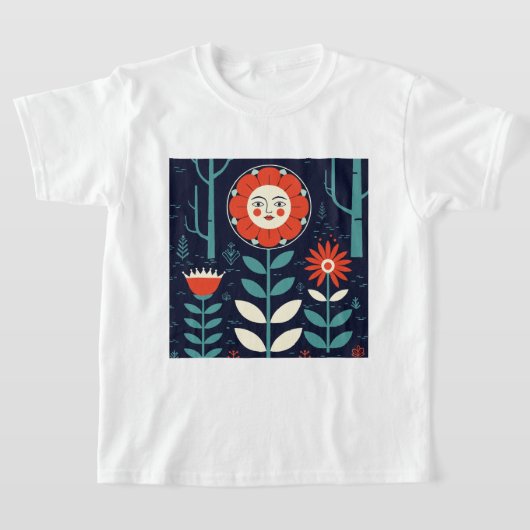 Vermenselijkte bloemen t-shirt (Laagn)