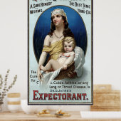 VERMIFUGE WORM en LUNG MEDICINE 1889 Poster (Keuken)