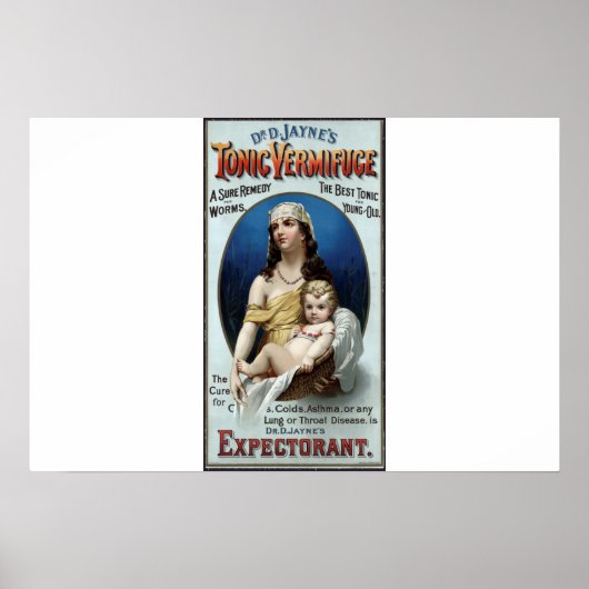 VERMIFUGE WORM en LUNG MEDICINE 1889 Poster (Voorkant)
