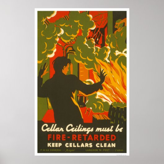 Vermijd brand Clean Cellar 1937 WPA Poster (Voorkant)