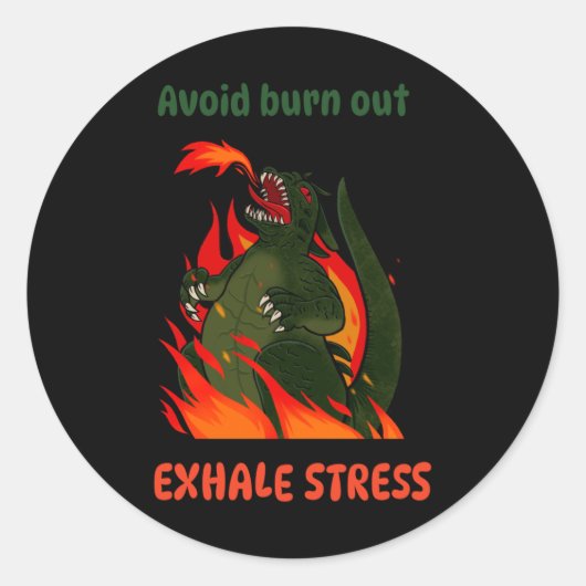 Vermijd burn-out. Adem stress uit. Sticker (Voorkant)