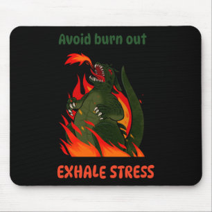 Vermijd burn-out. Adem stress uit. Sticker Muismat