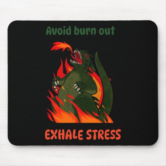 Vermijd burn-out. Adem stress uit. Sticker Muismat (Voorkant)