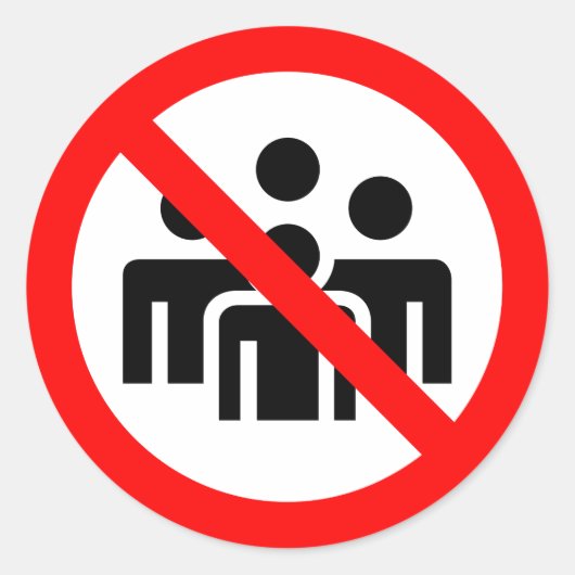 Vermijd crowdsourcesymbool voor Coronavirus Ronde Sticker (Voorkant)